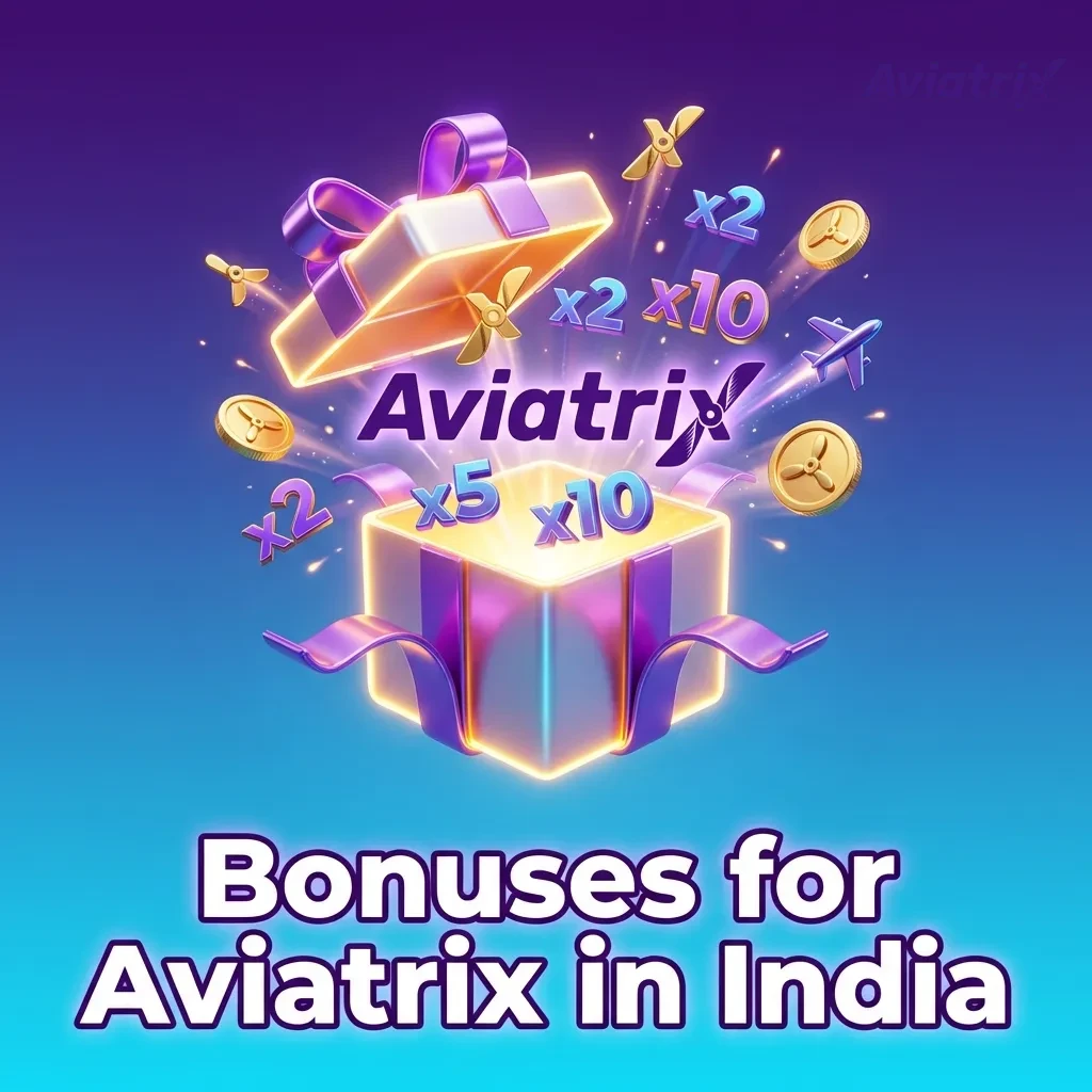 Illustration of Aviatrix crash game on a phone with Indian rupee bonus icons, cashback, and tournament leaderboard elements
