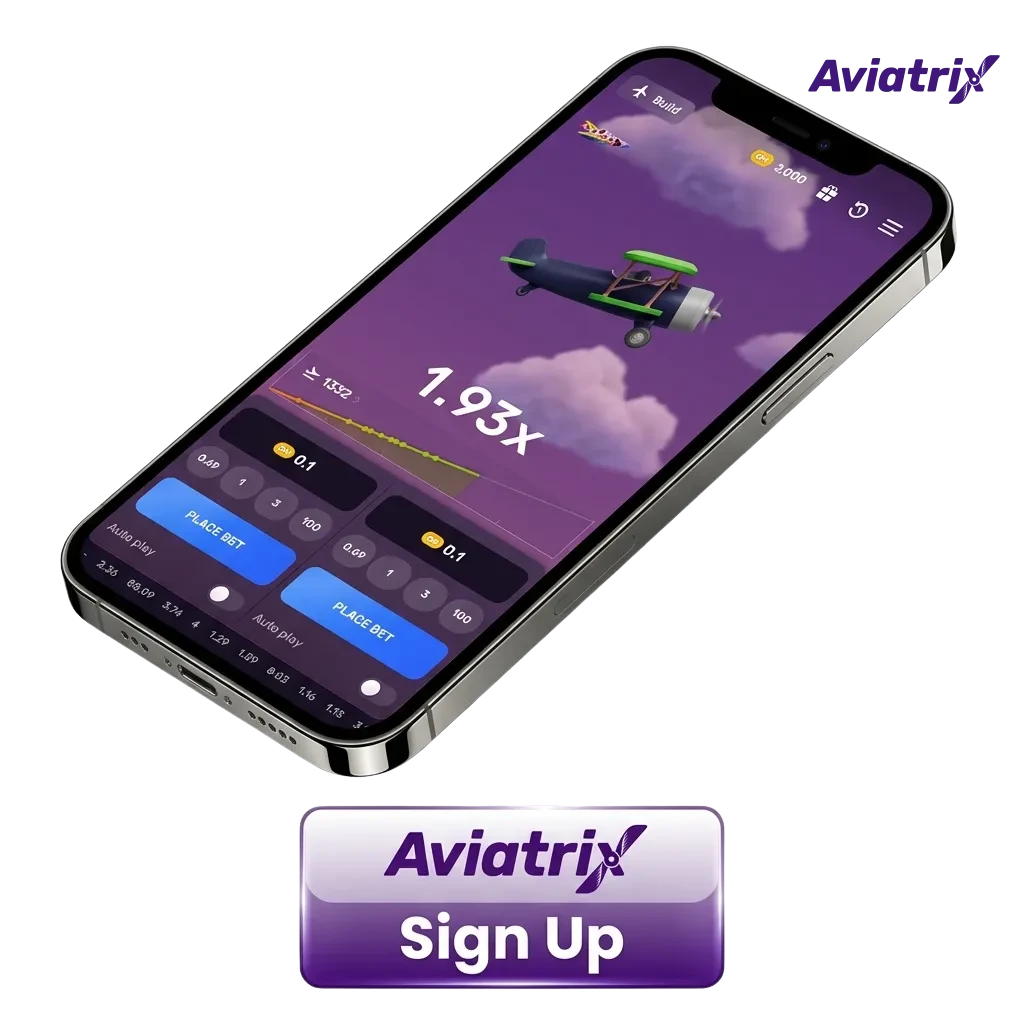 Illustration of Aviatrix game registration in India on phone and laptop, with INR currency and welcome bonus highlights