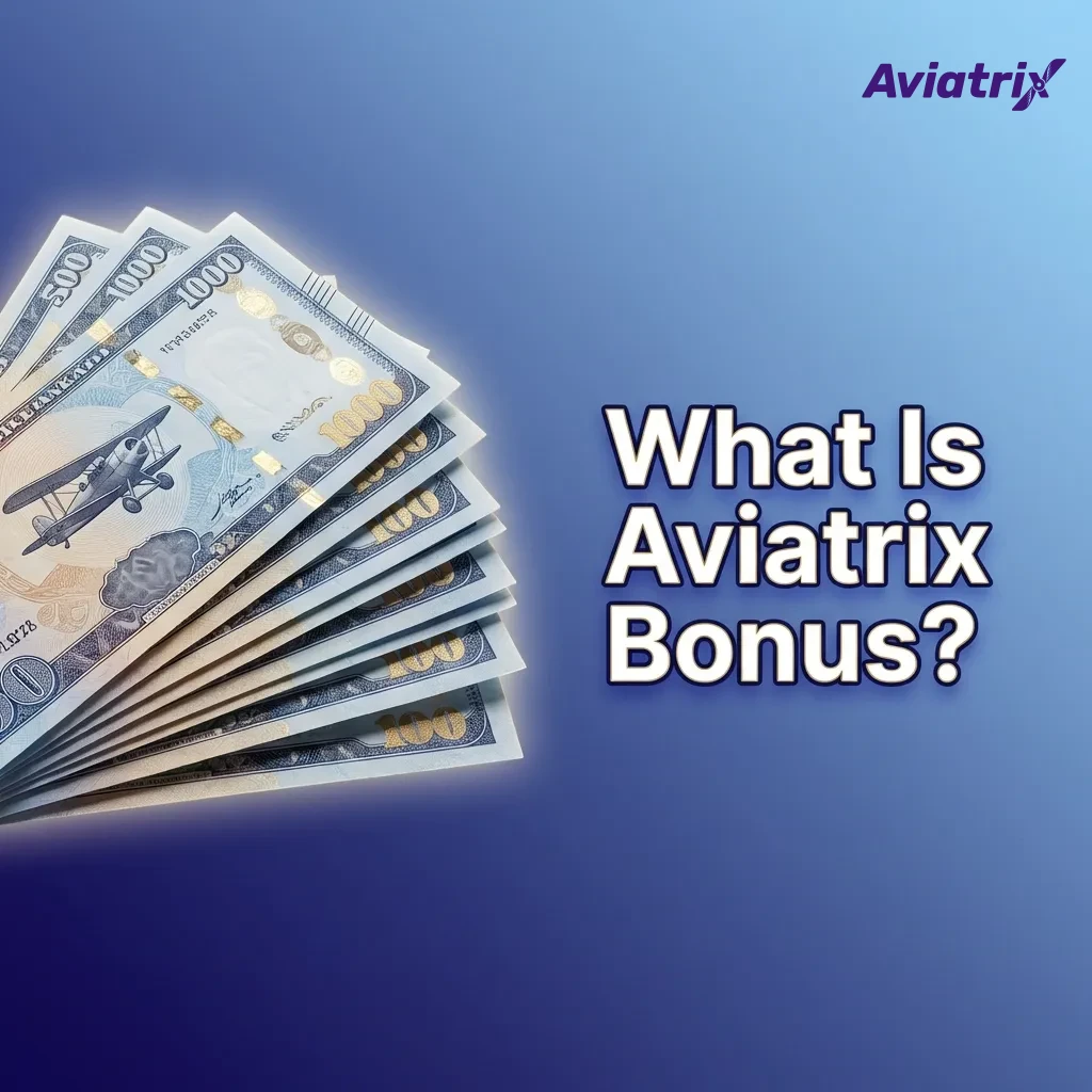 Illustration of Aviatrix casino bonus offer with matched deposit, free spins, and extra cash balance on a betting site