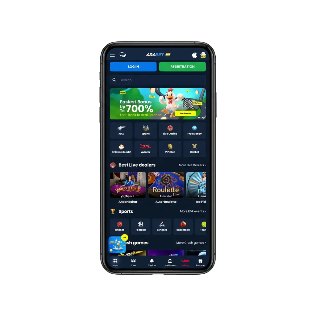 Indian user holding phone with 4rabet Aviatrix game, matching desktop interface on both Android and iOS devices