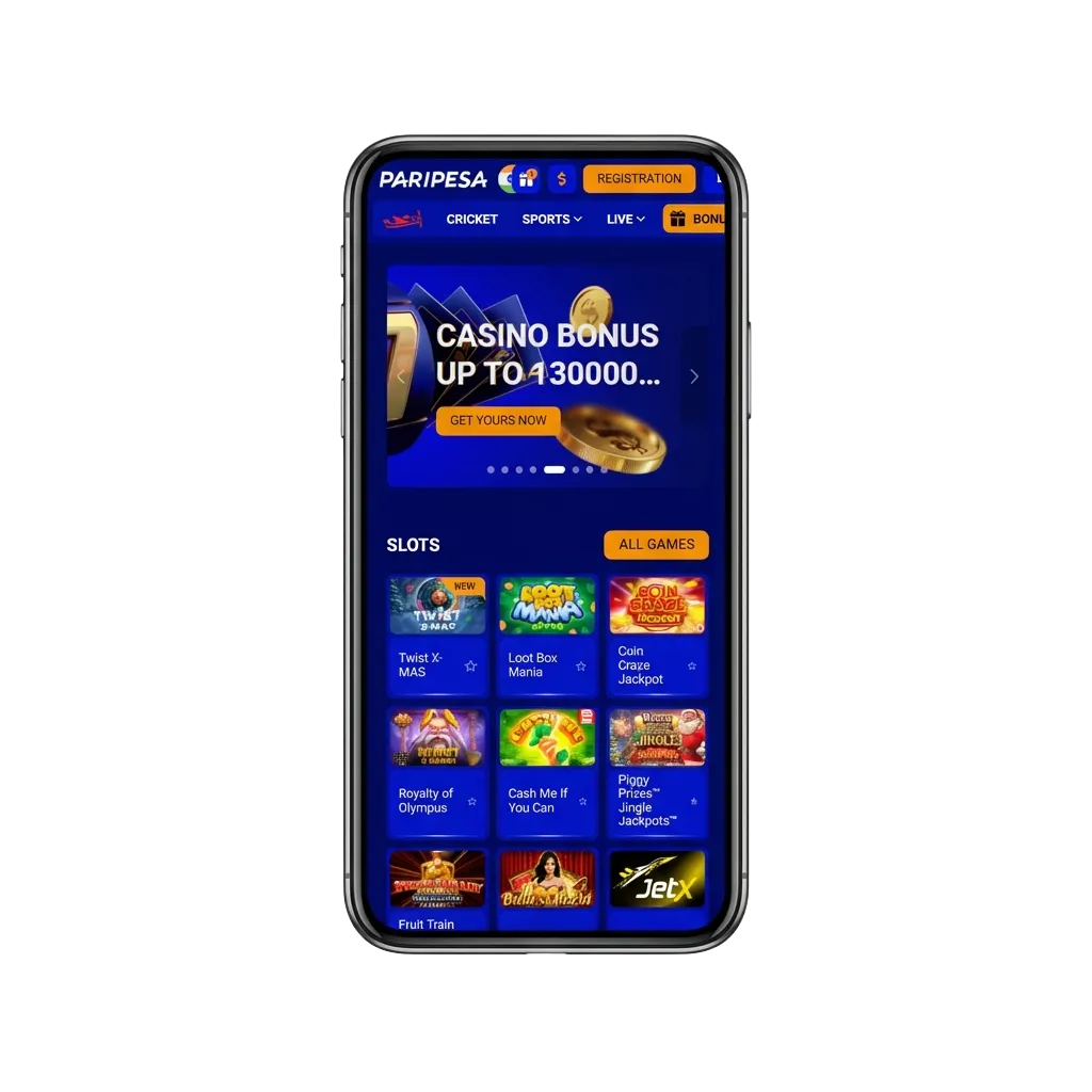 Phone and tablet screens showing Paripesa Aviatrix game download options for Android and iOS in India