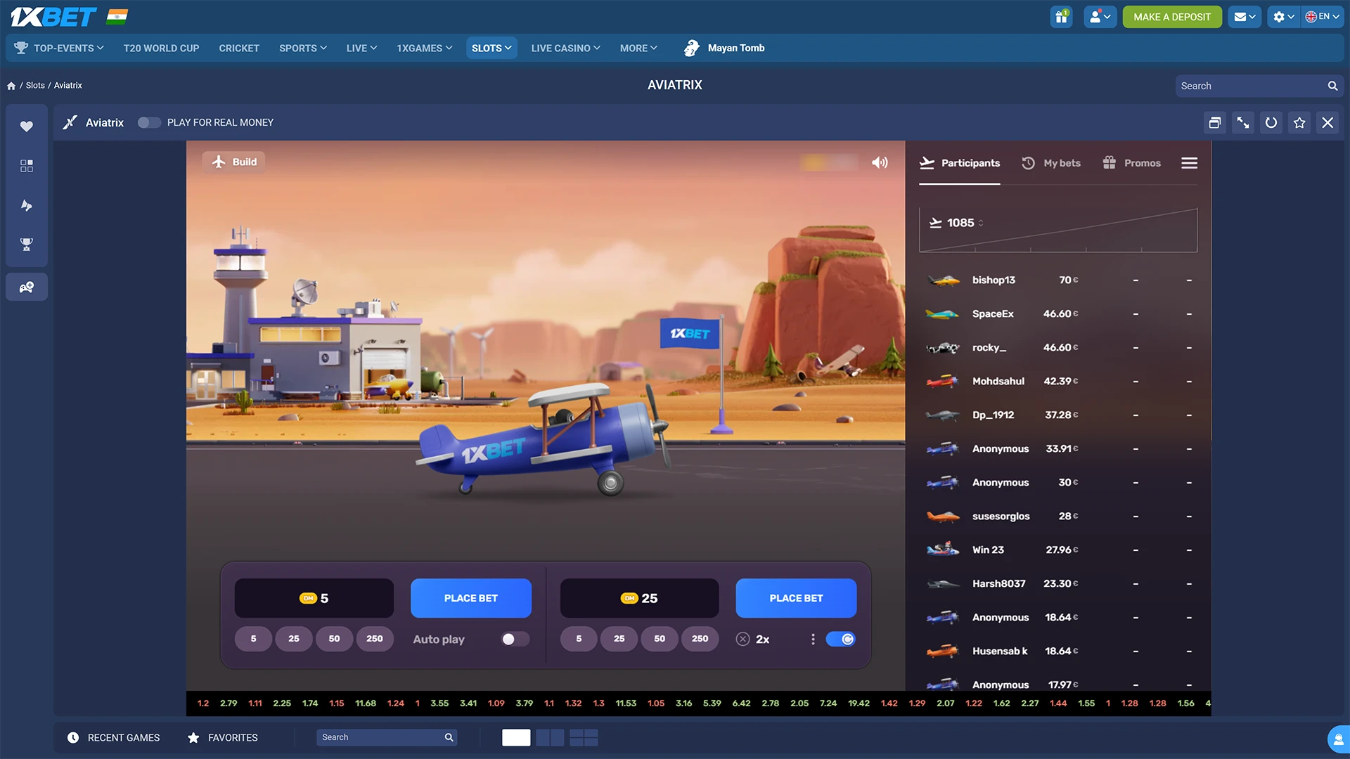 Set your Aviatrix bet and play with automated cash-out features.
