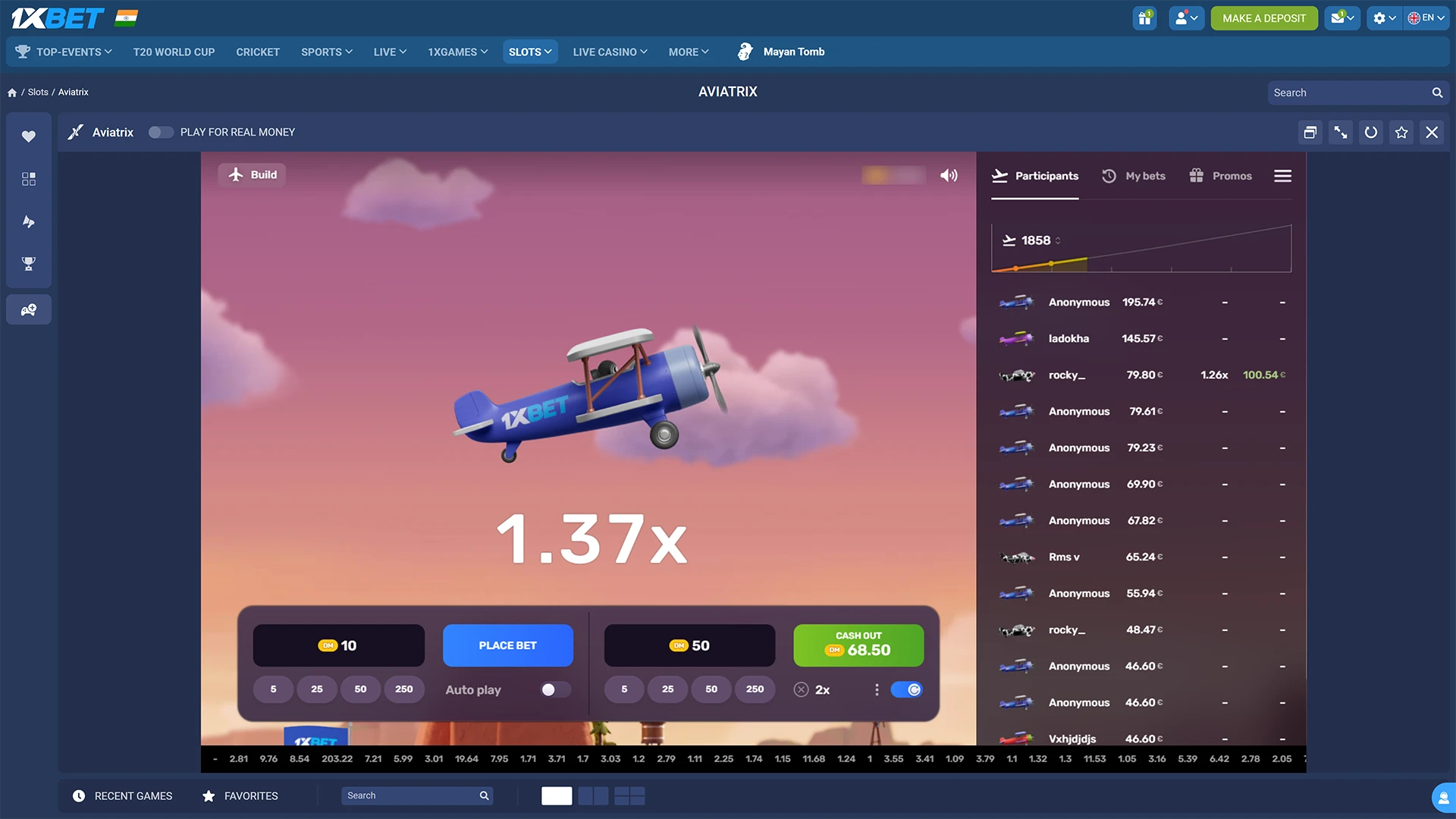 Enjoy Aviatrix rounds and play while managing your budget effectively.